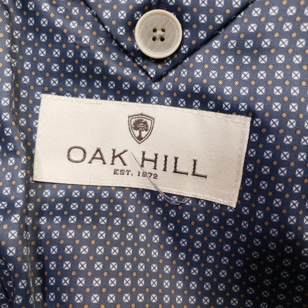 Oak Hill Sport Coat Men 3XLT 54/56 Blue Glen Plaid 2 Button Blazer Viscose Blend